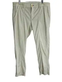 White House Black Market The Straight Crop Pants Womens 14 Cream Utility Outdoor