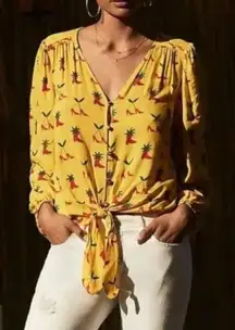 Anthropologie Kendra Dandy Strawberry High Heel Boots Yellow Blouse 4 OB1271581