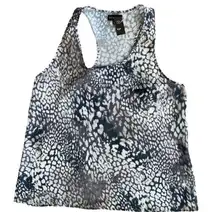 TIMING Women’s Blue Sheer Animal Print Tank Top