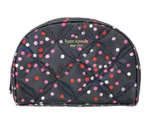 Kate Spade Jae QUILTED FESTIVE CONFETTI MEDIUM DOME COSMETIC POUCH CASE
