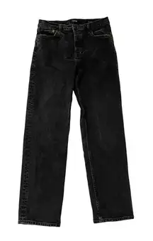 RAILS High Rise Straight Leg Jeans Button Fly Stretch Denim Black size 30