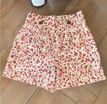 NWOT Ann Taylor High Rise Pink Animal Leopard Print Paperbag Shorts Size 4