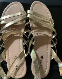 💜 2/25 JustFab Metallic Gold Sandals