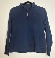 Vineyard Vines Shep Shirt Pullover Small Navy Cotton Whale‎ Logo Quarter Zip