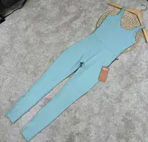 NWT Girlfriend Collective Onesie Scoop Unitard Jumpsuit in Pond Blue Size XS