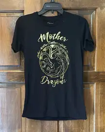 Game Of Thrones Mother Of Dragons Black T Shirt Short Sleeves Size Small Fitted