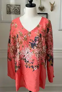 Masai Copenhagen Neiman Marcus Dafna Coral Blush Floral Top $130 M