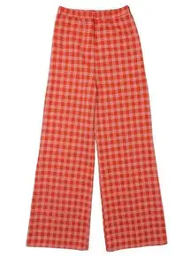 Vintage 70s Pykettes Orange Checkered Bell Bottom Pants