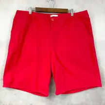 Est 1946 Womens Chino‎ Shorts 20W Classic Fit Bright Red Preppy Coastal Grandma