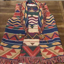 Vintage BMW Designs Aztec/Geometric Patterned Vest