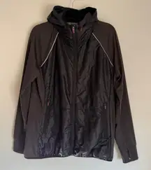 Title Nine Women's Sz XL Will Power Quilted Full Zip Running Jacket Black Hoodie