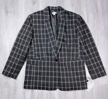 Bar III Black Plaid Blazer M