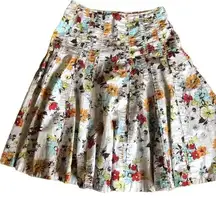 CAbi  Palapa Cotton Swing Midi Skirt Sz. 6 #475 Fall Floral Boho Casual