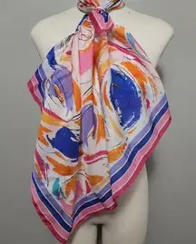 Vintage Tres-Elle multicolored quirimbas square scarf