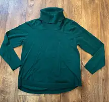 Cable & Gauge Turtleneck Button‎ Back Sweater Hunter Green Women's XL