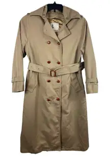 VTG Harbor Master Trench Coat Women’s 6P Beige Belted Wool Lined Double