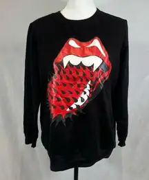Rolling Stones black spiked tongue rock sweatshirt size small