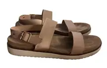 XOXO Women's Double Strap Gold Neutral Darica Summer Chic Sandals Size 8.5