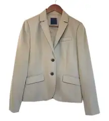 J. CREW Taupe Wool Button Front Blazer Jacket‎ 100% Wool Tan Beige Blazer Size 8