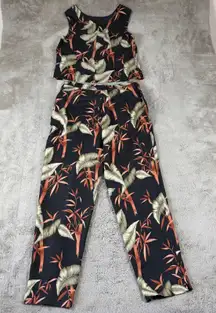 Tommy‎ Bahama Silk Blend Two-Piece Set Tropical Print Sleeveless Size 12 Vintage