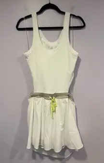 Aerie offline white ribbed tennis dress with shorts NWT