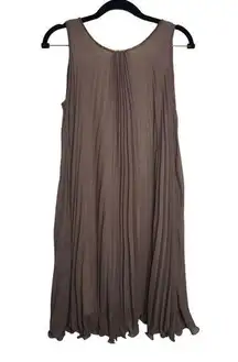 3.1 Phillip Lim Women's Silk Beaded Tan Sz 2 Draped Pleated Swing Cocktail Dress