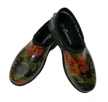 Sloggers Size 9 Clogs Waterproof Slip On Comfort Rain Shoes Floral Garden Womens