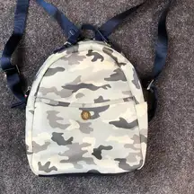 Tommy Hilfiger  Backpack Camo with Gold  Logo Hardware Blue Straps Y2K Streetwear