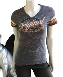 Harley Davidson Legacy Midland -Odessa Texas Gray V-Neck Short Sleeve Shirt S