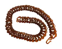 Vintage Transparent Faux Tortoiseshell Acrylic Chain Link Belt Hook 31" Estate