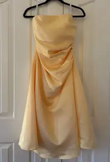 Alfred Angelo - Butter Yellow - Strapless Gown - Size Small