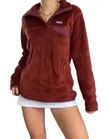 Patagonia Womens Polartec Re-Tool Snap-T Fleece Pullover‎ Sweatshirt Rusted Iron