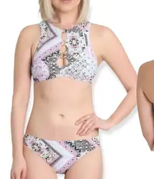 Nanette Lepore Hannah High Neck Marrakesh Megerie‎ Bikini Set Swim Set Size 10