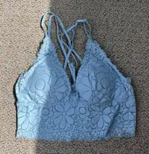 Aerie Light Blue Lace Padded Bralette