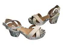 Steve Madden Strap sandal heels Reptile snake Size 9 New