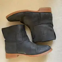 Rag & Bone Italian   black oiled Leather boots  boho chic ,Sole in Tan size 36.5