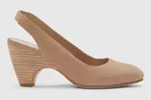 EILEEN FISHER Slingback Heels Womens Size 7 Leather Quiet Luxury Minimalist Work