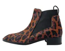 Christian Louboutin Marnmada 40 Chelsea Calf Hair Leopard Block Heel Ankle Boots