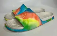 Native Spencer LX rainbow tie dye slides casual summer beach
