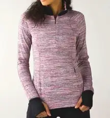 Lululemon  Women’s 6 Runderful 1/2 Zip Pullover Space Dye Camo Berry Long Sleeve