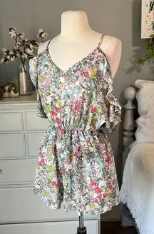 Floral Romper Spaghetti Strap Beach Summer Medium