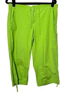 Vintage 2000s Y2K No Boundaries Neon Green Capri Pants Retro Sz M VTG Nobo‎