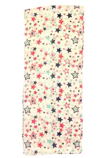 Self Esteem Red White & Blue Star Print Sheer Mesh Infinity Scarf – 29” USA