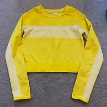 Fabletics Yellow Long Sleeve Cropped Athletic Shirt
