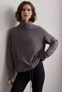 Varley Portland High Neck Midlayer Pullover Sweatshirt in Charcoal Size‎ Large