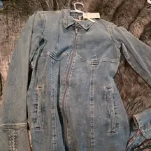 Blank NYC Women's Blue Denim Zip-Up Jacket