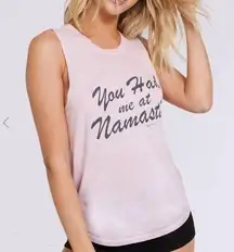 Spiritual Gangster You Had Me At Namaste YogaTank Pink- Size XS