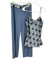 Ivy & Annabelle Intimates Womens SZ M 2 Piece Sleep Set Top & Pants Blue, Black