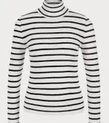 Cielo Black and White Striped Turtleneck