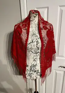 Pashmina Lace Velvet 3D Floral Colorful Fringe Coastal Cottage Western  Vintage Shawl Damask Raised  Fringed Terry Textured 3D Floral Pattern Flower rebozo folklore artisan wrap scarf cape blanket reversible Paisley Ikat Ethnic tapestry shrug tassel